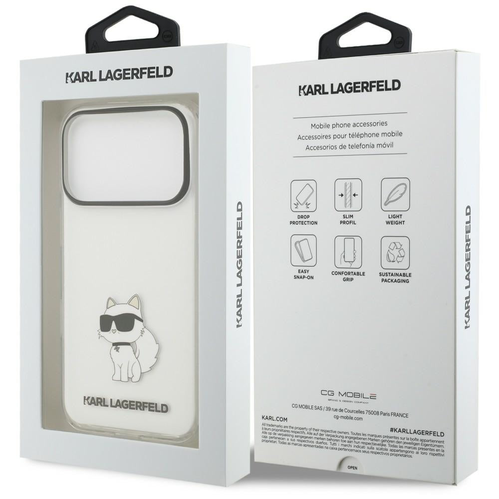 Hoesje voor Apple iPhone 18 Pro Max / 17 Pro Max, Karl Lagerfeld, IML Choupette NFT, transparant