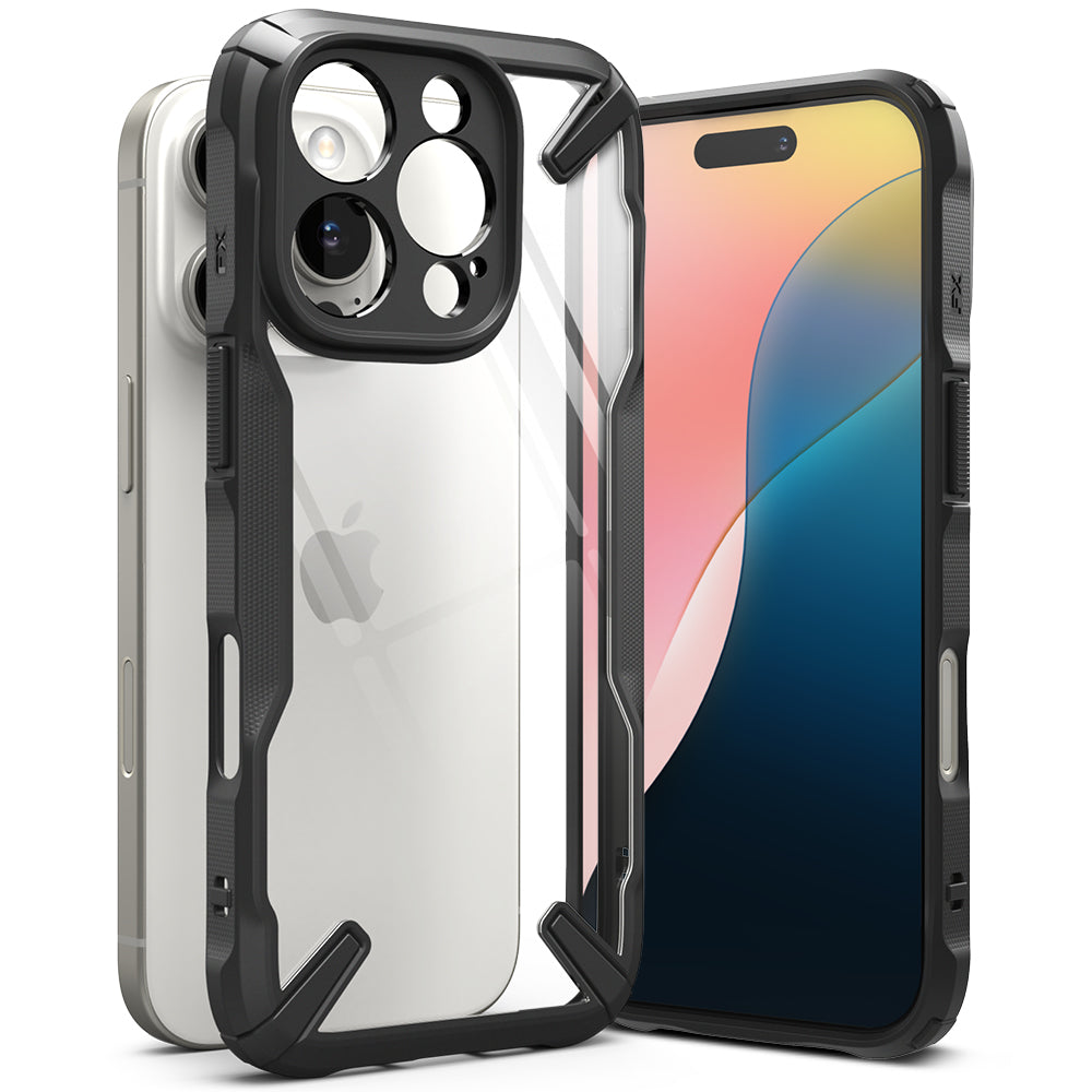 Hoesje voor Apple iPhone 16 Pro Max, Ringke, Fusion X, zwart