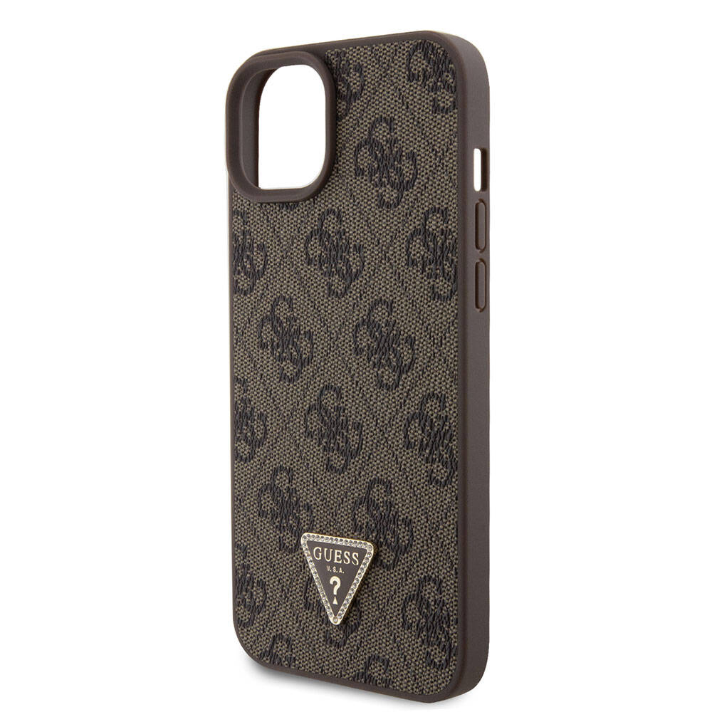 Hoes voor Apple iPhone 15 Plus, Guess, Crossbody 4G Metal Logo, Bruin, Opnieuw verzegeld