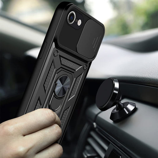 Hoes voor Apple iPhone 6 / 6s, Techsuit, CamShield, Zwart