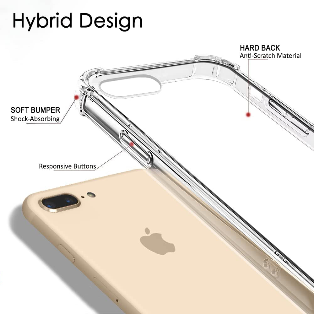 Coque pour Apple iPhone 8 Plus / 7 Plus, Techsuit, Anti-choc Claire, Transparente