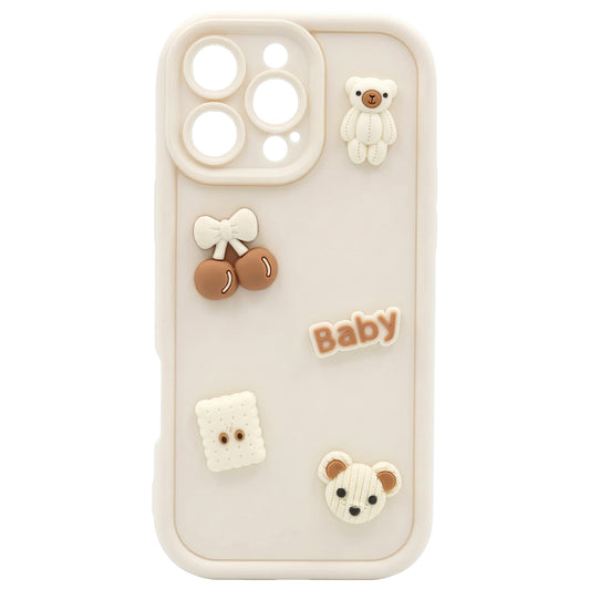 Hülle für Apple iPhone 17, OEM, Ultra Trendy 3D Bear, Beige
