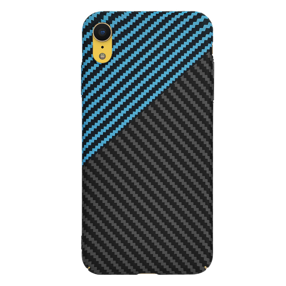 Hoes voor Apple iPhone XR, Techsuit, Carbonite FiberShell, Zwart Blauw
