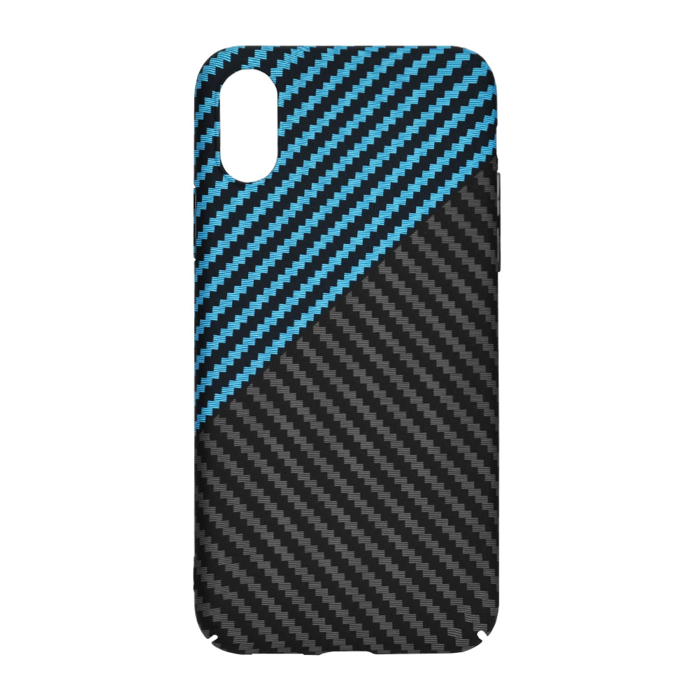 Hoes voor Apple iPhone XR, Techsuit, Carbonite FiberShell, Zwart Blauw