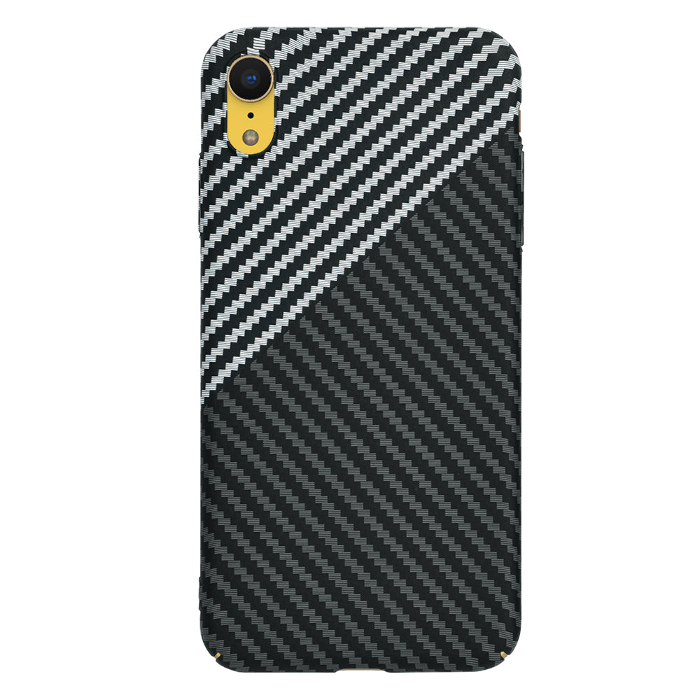 Coque pour Apple iPhone XR, Techsuit, Carbonite FiberShell, Noir Gris