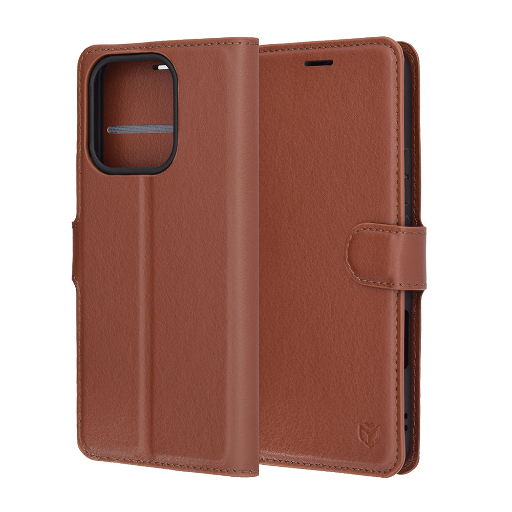 Coque pour Honor 400 Lite, Techsuit, Leather Folio, Marron