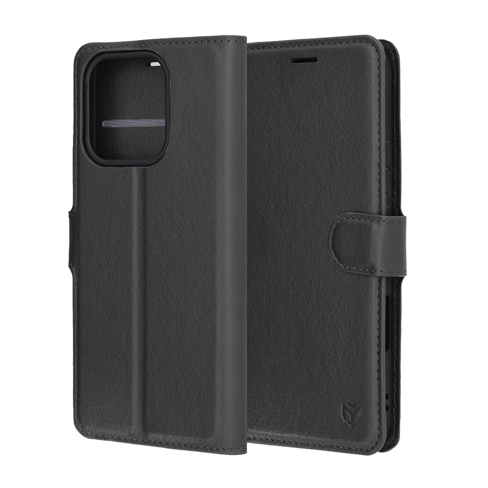 Coque pour Honor 400 Lite, Techsuit, Leather Folio, Noire