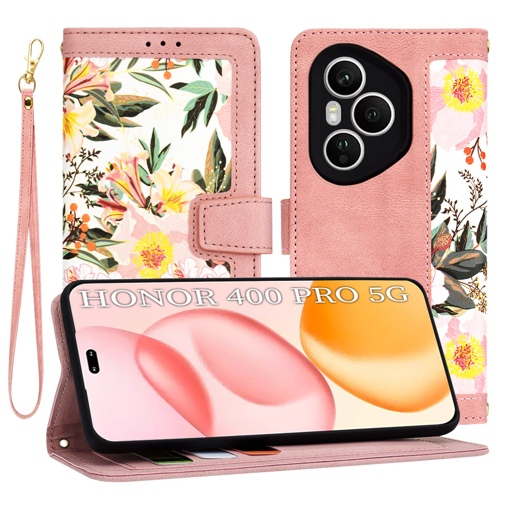 Coque pour Honor 400 Pro, Techsuit, FlipCraft, Rose