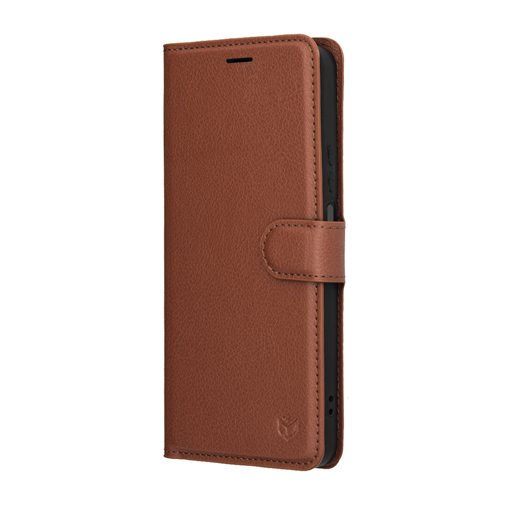 Hülle für Honor 400 Smart 4G / X7d 4G / 400 Smart 5G, Techsuit, Leder Folio, Braun