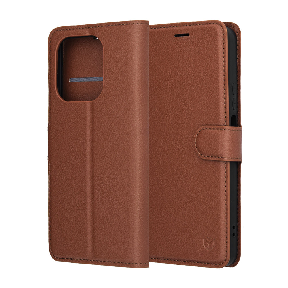 Hülle für Honor 400 Smart 4G / X7d 4G / 400 Smart 5G, Techsuit, Leder Folio, Braun