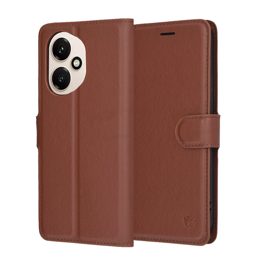 Étui pour Honor 400, Techsuit, Leather Folio, Marron