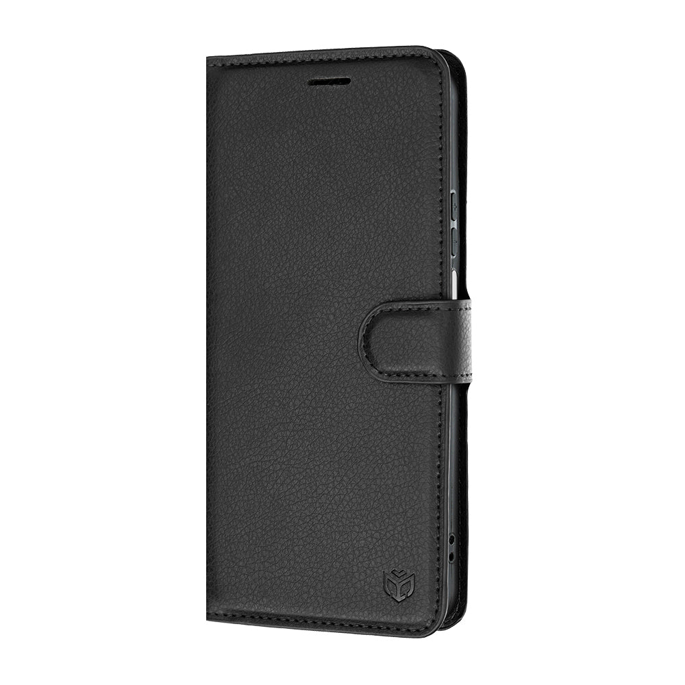 Hoes voor Honor 600 Smart, Techsuit, Leather Folio, Zwart