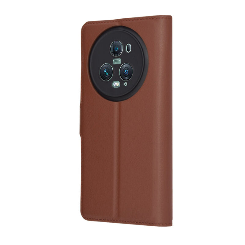 Étui pour Honor Magic5 Pro, Techsuit, Folio en cuir, Marron