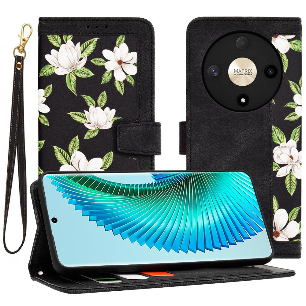 Coque pour Honor Magic6 Lite, Techsuit, FlipCraft, Noire