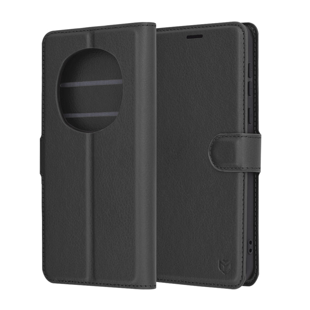 Coque pour Honor Magic7 Pro, Techsuit, Leather Folio, Noire