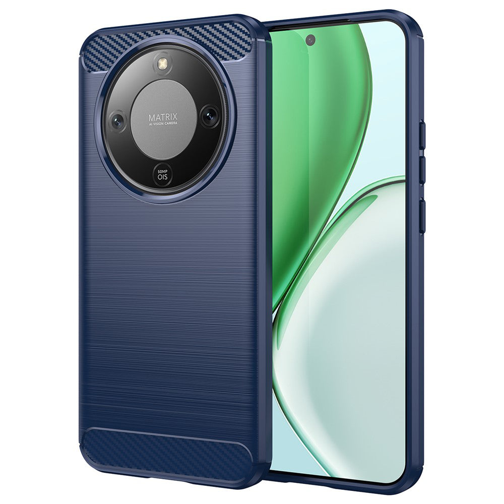 Étui pour Honor Magic8 Lite, Techsuit, Carbone, Bleu