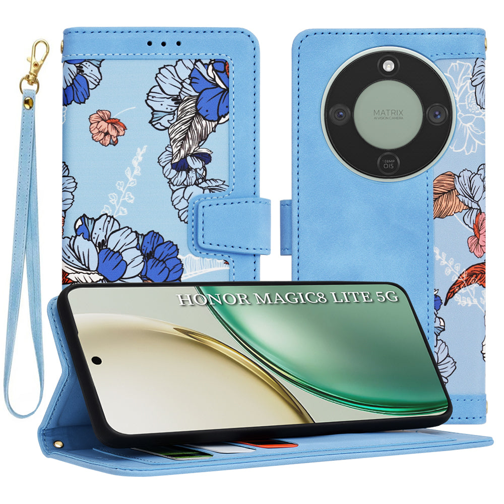 Étui pour Honor Magic8 Lite, Techsuit, FlipCraft, Bleu