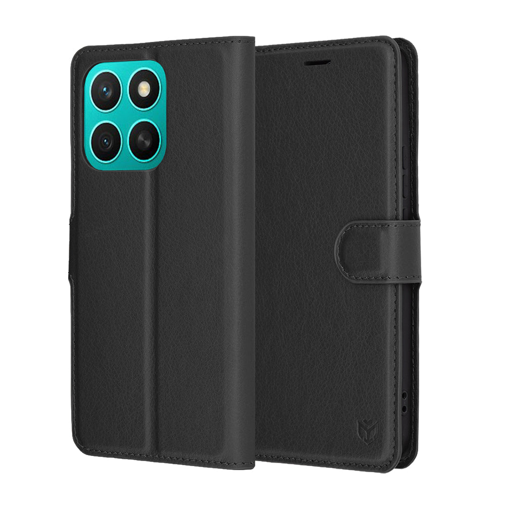 Coque pour Honor X8c, Techsuit, Leather Folio, Noire