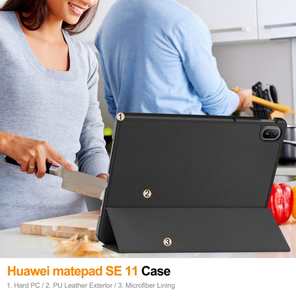 Coque pour Huawei MatePad SE 11, Techsuit, FoldPro, Noire