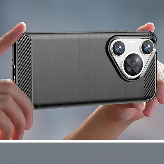 Hülle für Huawei Pura 70, Techsuit, Carbon, Schwarz