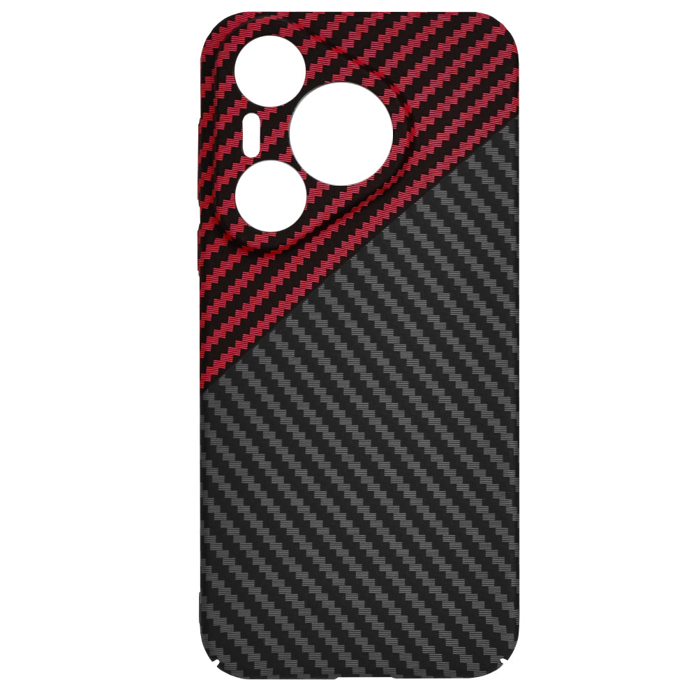 Coque pour Huawei Pura 70, Techsuit, Carbonite FiberShell, Noir Rouge