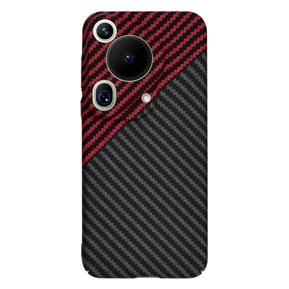 Coque pour Huawei Pura 70 Ultra, Techsuit, Carbonite FiberShell, Noir Rouge