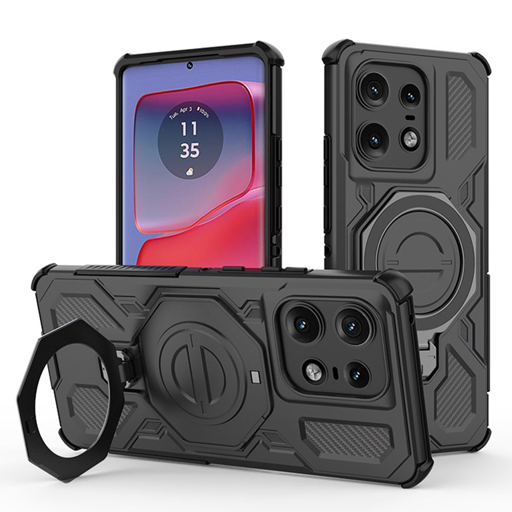 Coque pour Motorola Edge 50 Pro, Techsuit, Carbon Shield Pro, Noire