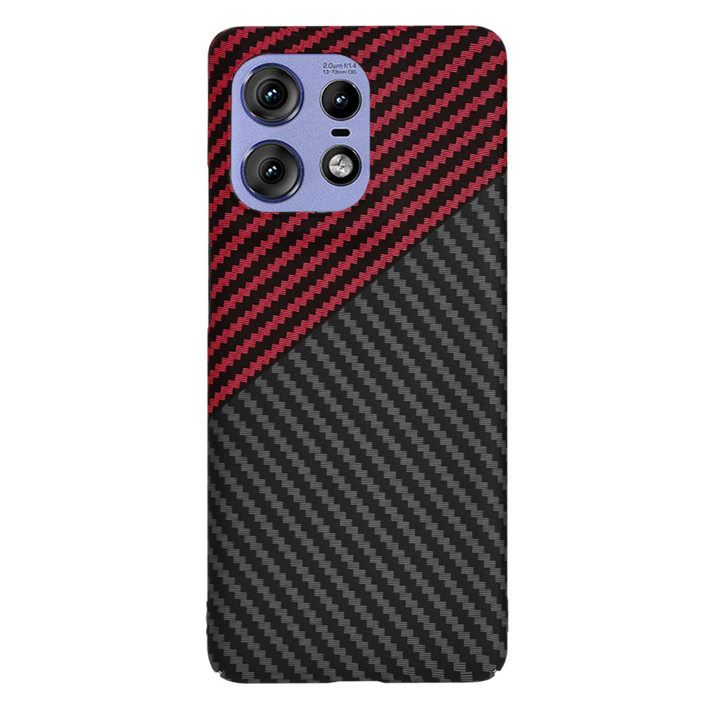Coque pour Motorola Edge 50 Pro, Techsuit, Carbonite FiberShell, Noir Rouge