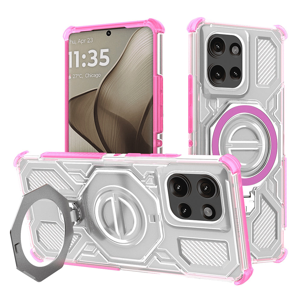 Coque pour Motorola Edge 50, Techsuit, Carbon Shield Pro, Rose
