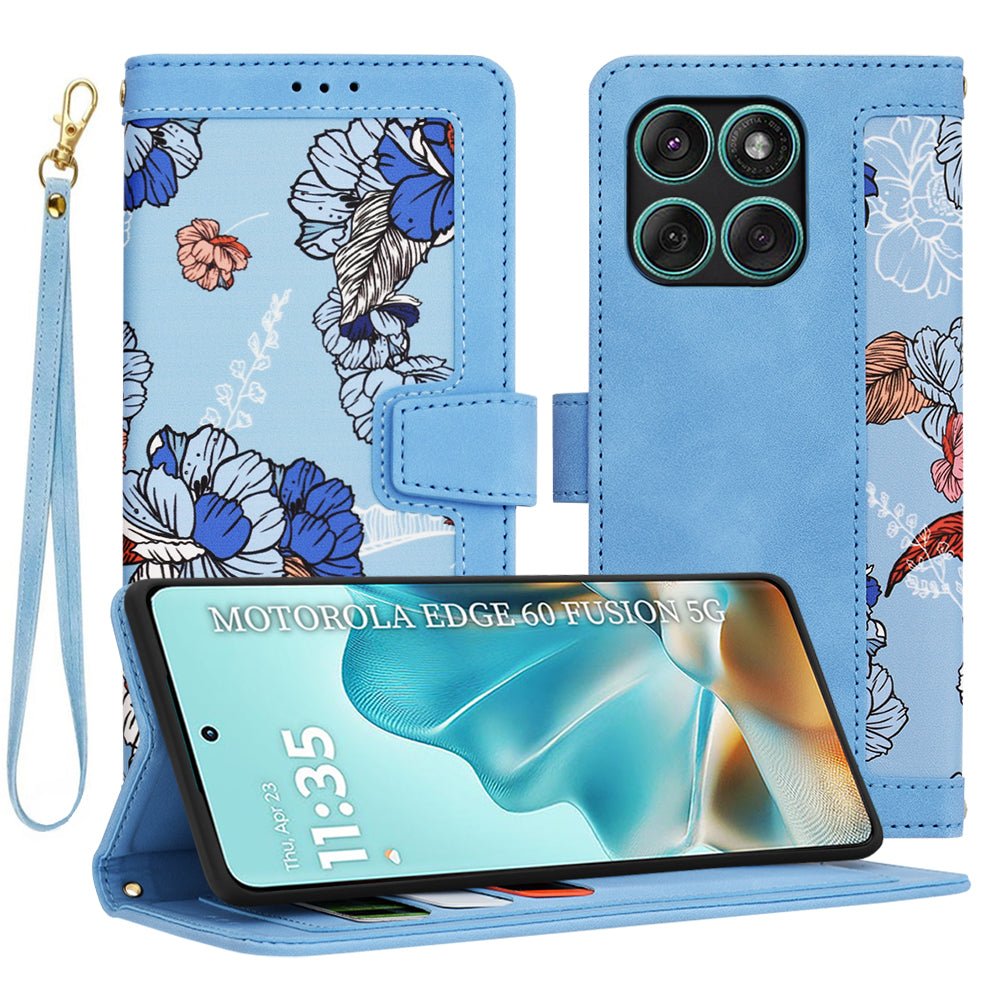 Coque pour Motorola Edge 60 Fusion / Edge 60, Techsuit, FlipCraft, Bleu
