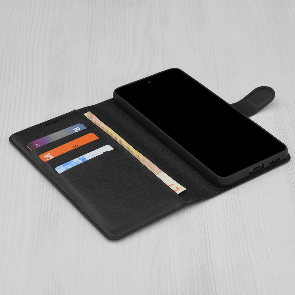Étui pour Motorola Edge 70 Fusion, Techsuit, Leather Folio, Noir