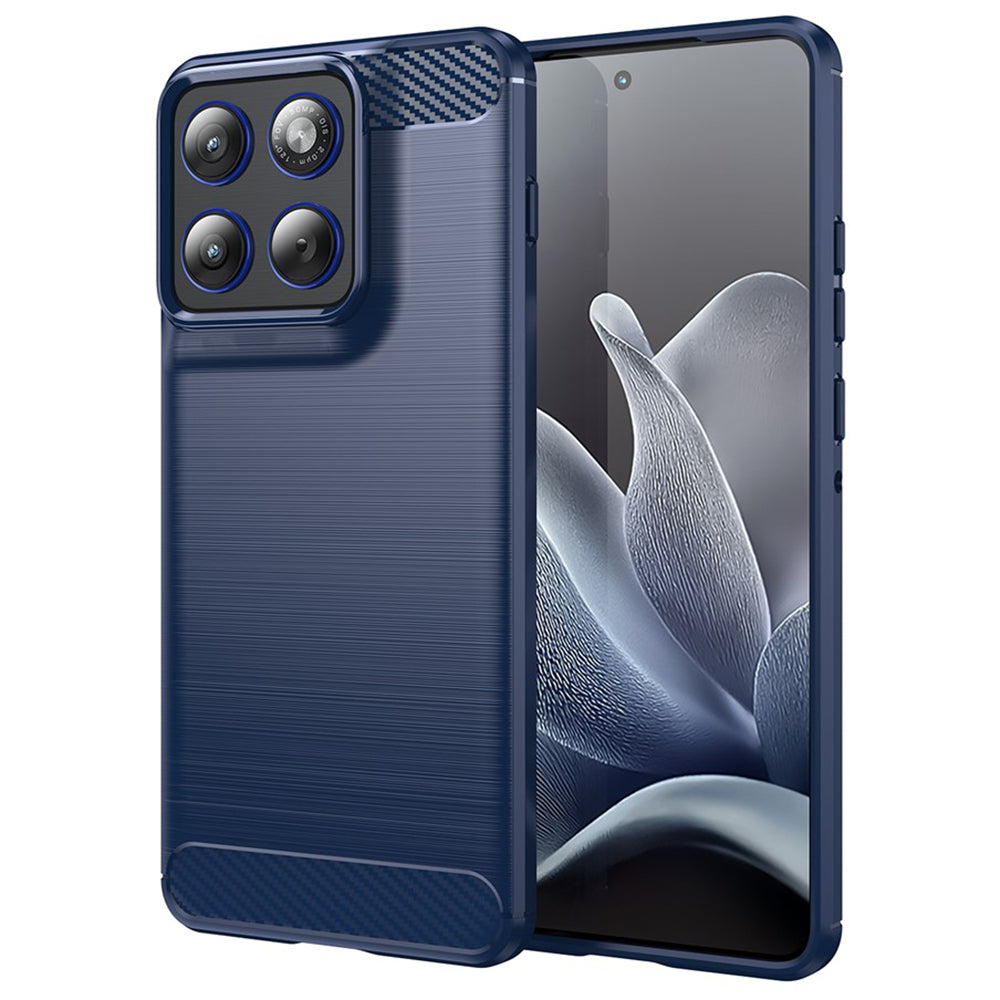 Hülle für Motorola Edge 70, Techsuit, Carbon, Blau