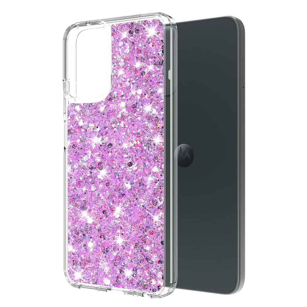 Coque pour Motorola Moto G14, Techsuit, Paillettes Étincelantes, Magenta