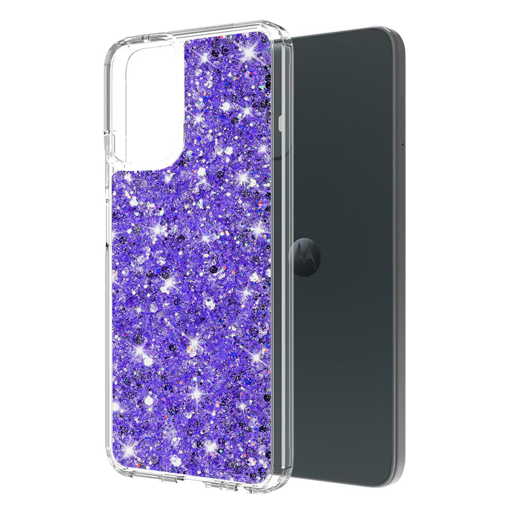 Coque pour Motorola Moto G14, Techsuit, Paillettes Scintillantes, Violet