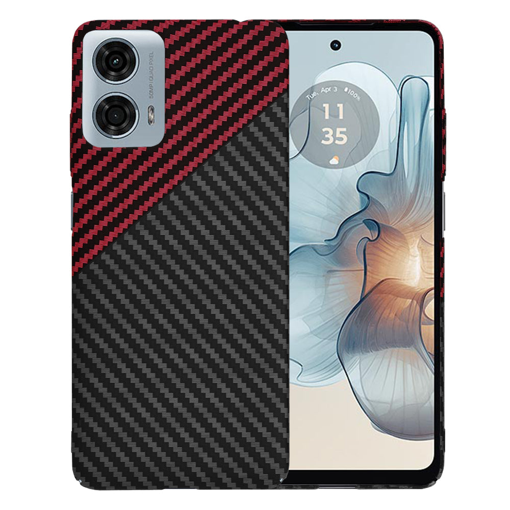 Coque pour Motorola Moto G24 Power, Techsuit, Carbonite FiberShell, Noir Rouge