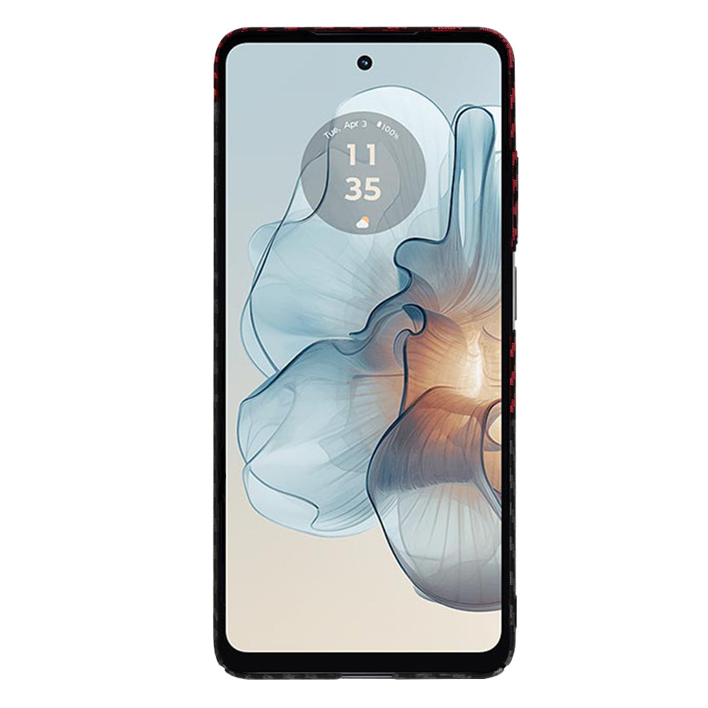Coque pour Motorola Moto G24 Power, Techsuit, Carbonite FiberShell, Noir Rouge