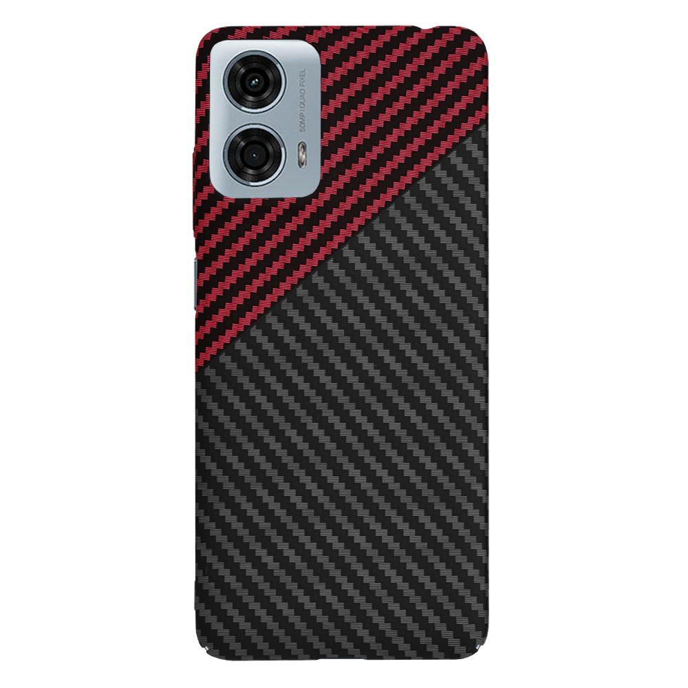 Coque pour Motorola Moto G24 Power, Techsuit, Carbonite FiberShell, Noir Rouge
