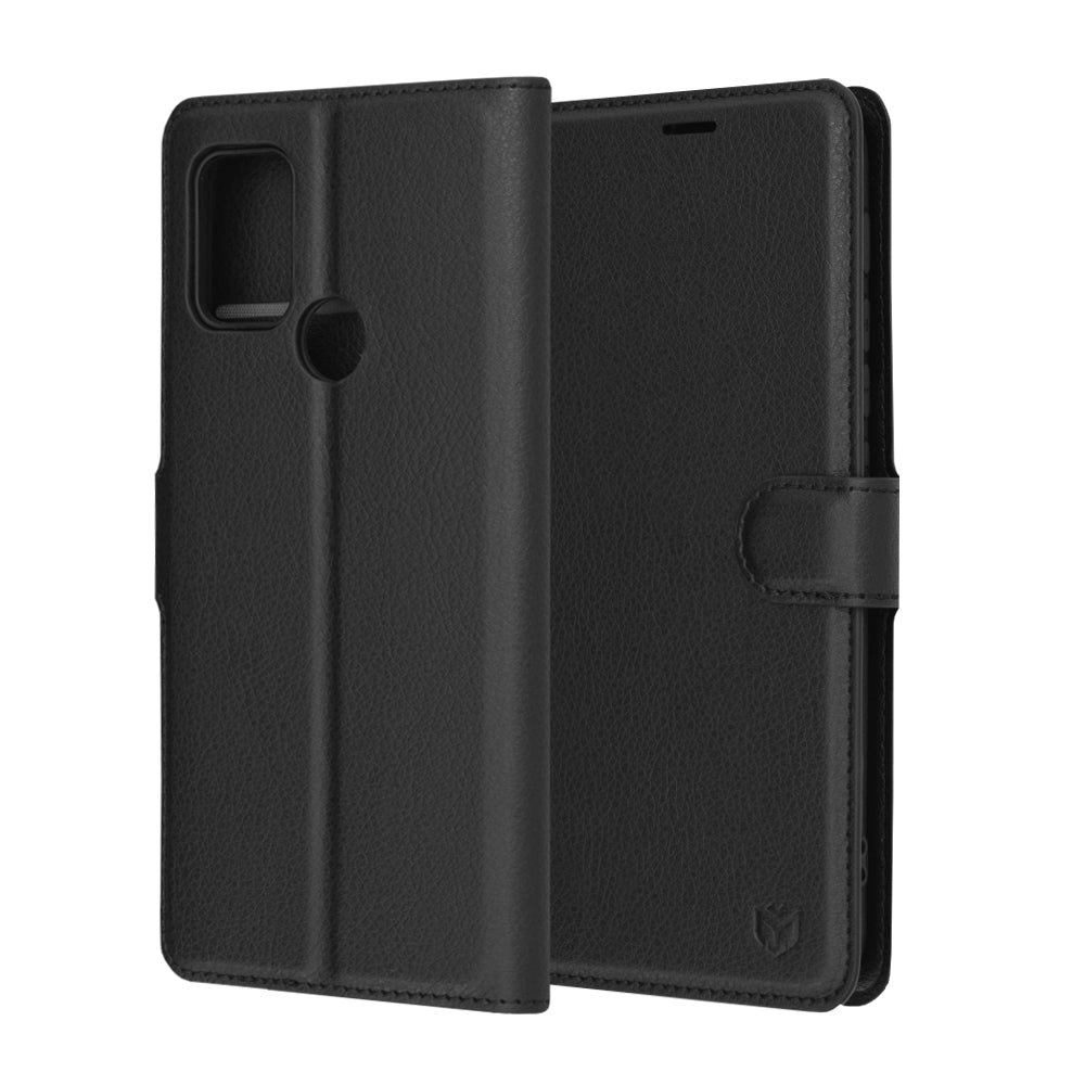 Coque pour Motorola Moto G30 / G20 / G10, Techsuit, Folio en cuir, Noire