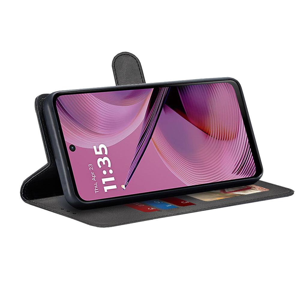 Coque pour Motorola Moto G55, Techsuit, Diary Book, Noire