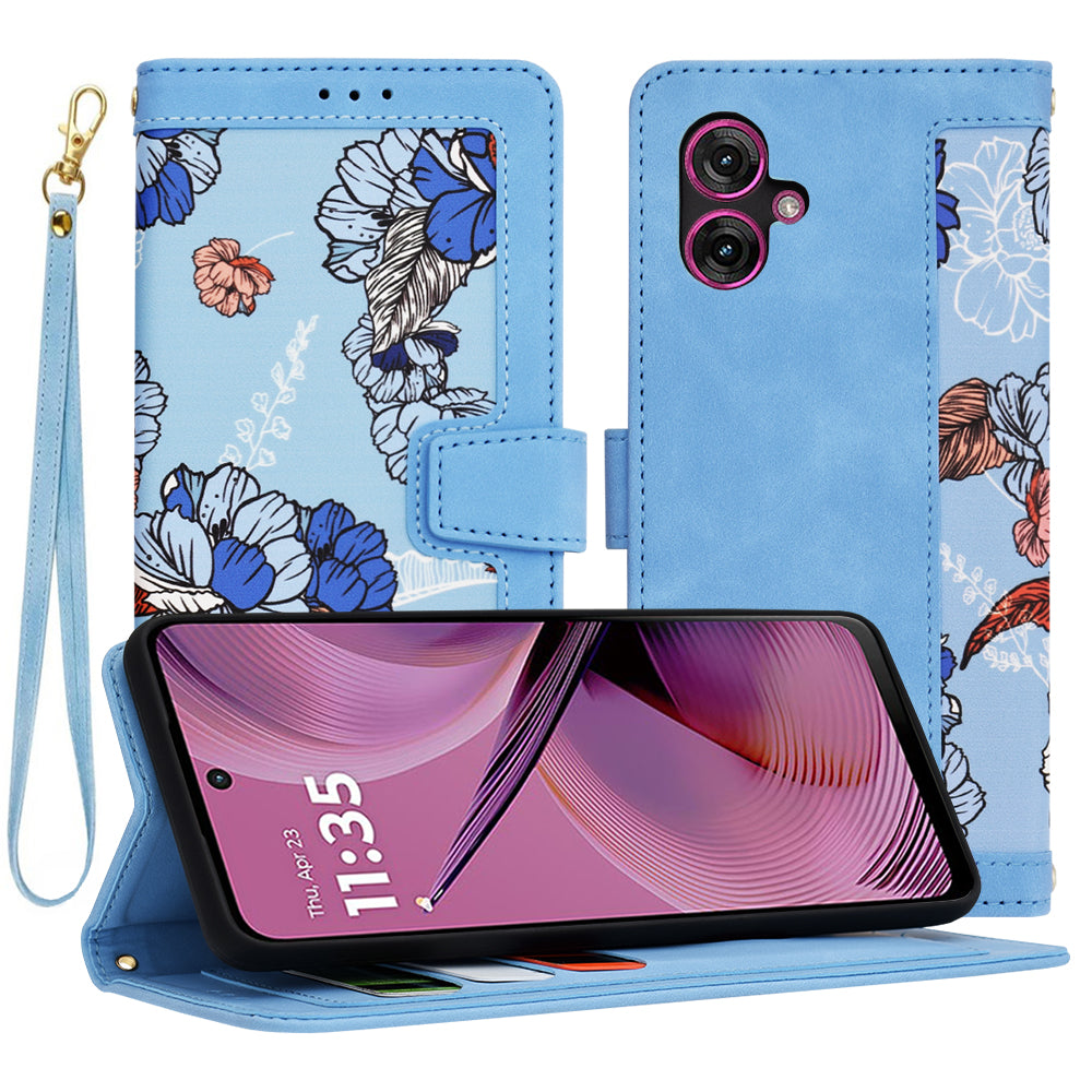 Coque pour Motorola Moto G55, Techsuit, FlipCraft, Bleu