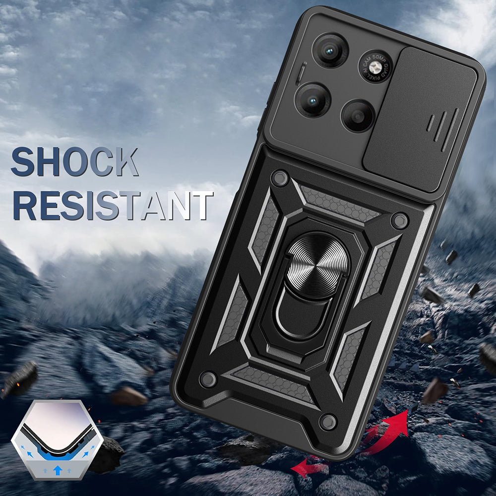 Hülle für Motorola Moto G77 / G67, Techsuit, CamShield, Schwarz
