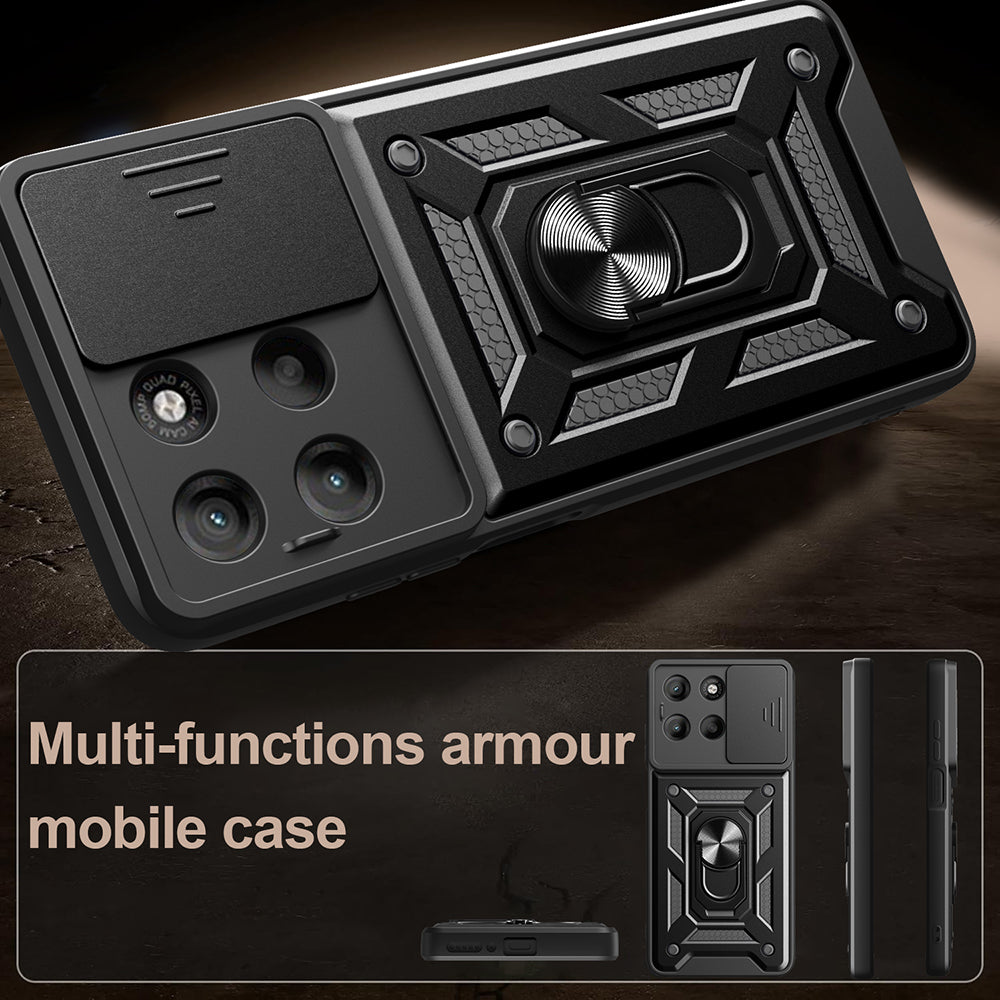 Hülle für Motorola Moto G77 / G67, Techsuit, CamShield, Schwarz