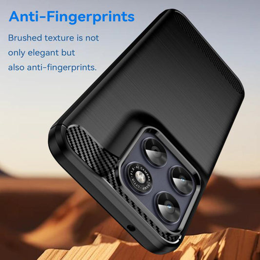 Hoes voor Motorola Moto G77 / G67, Techsuit, Carbon, Zwart