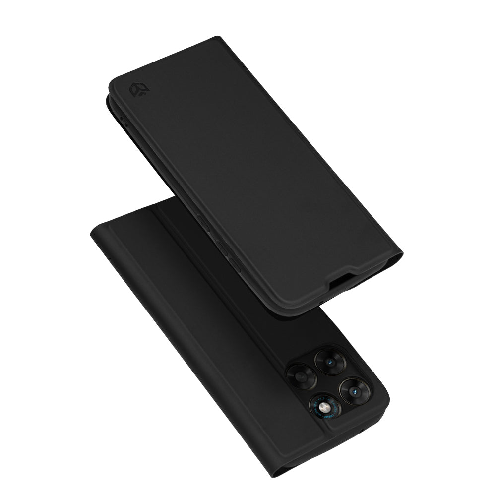Hoes voor Motorola Moto G77 / G67, Techsuit, Magskin Book, Zwart