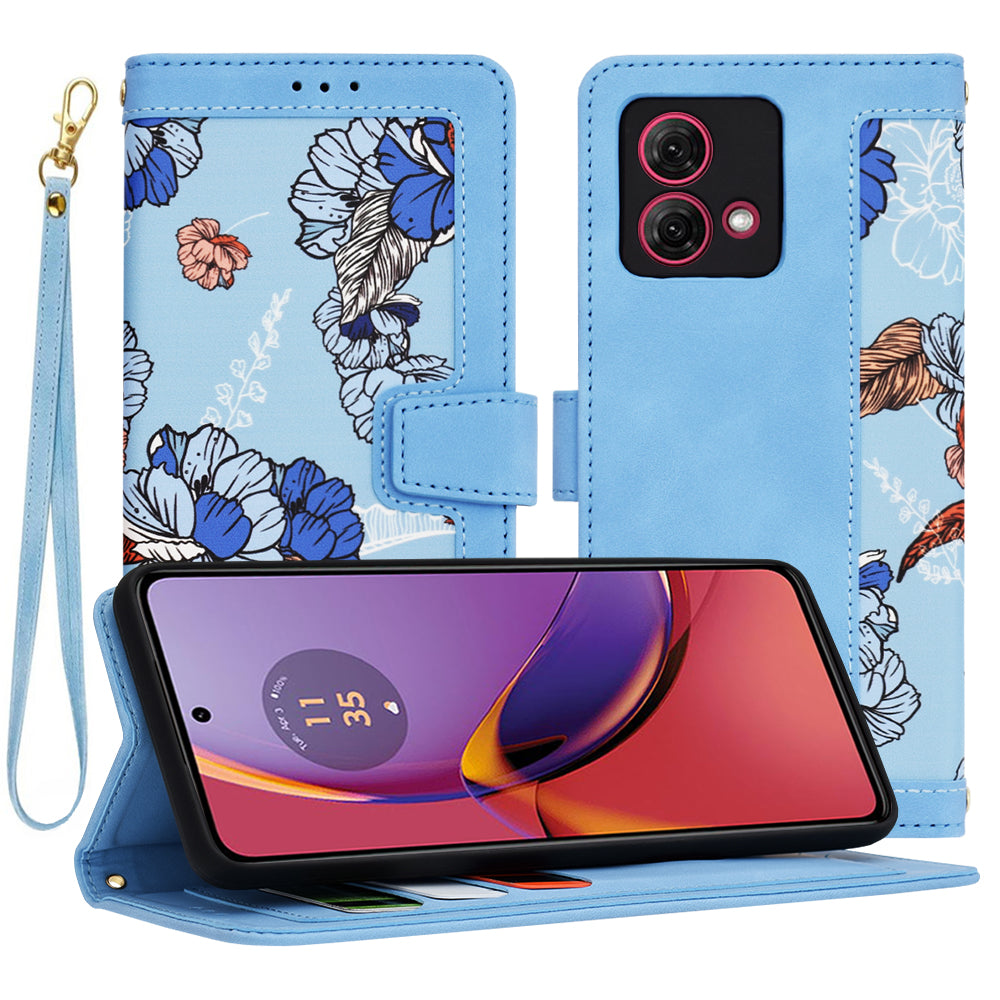 Coque pour Motorola Moto G84, Techsuit, FlipCraft, Bleu