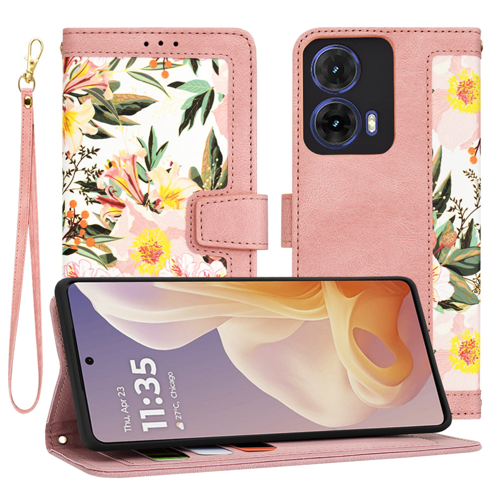 Hoes voor Motorola Moto G85, Techsuit, FlipCraft, Roze