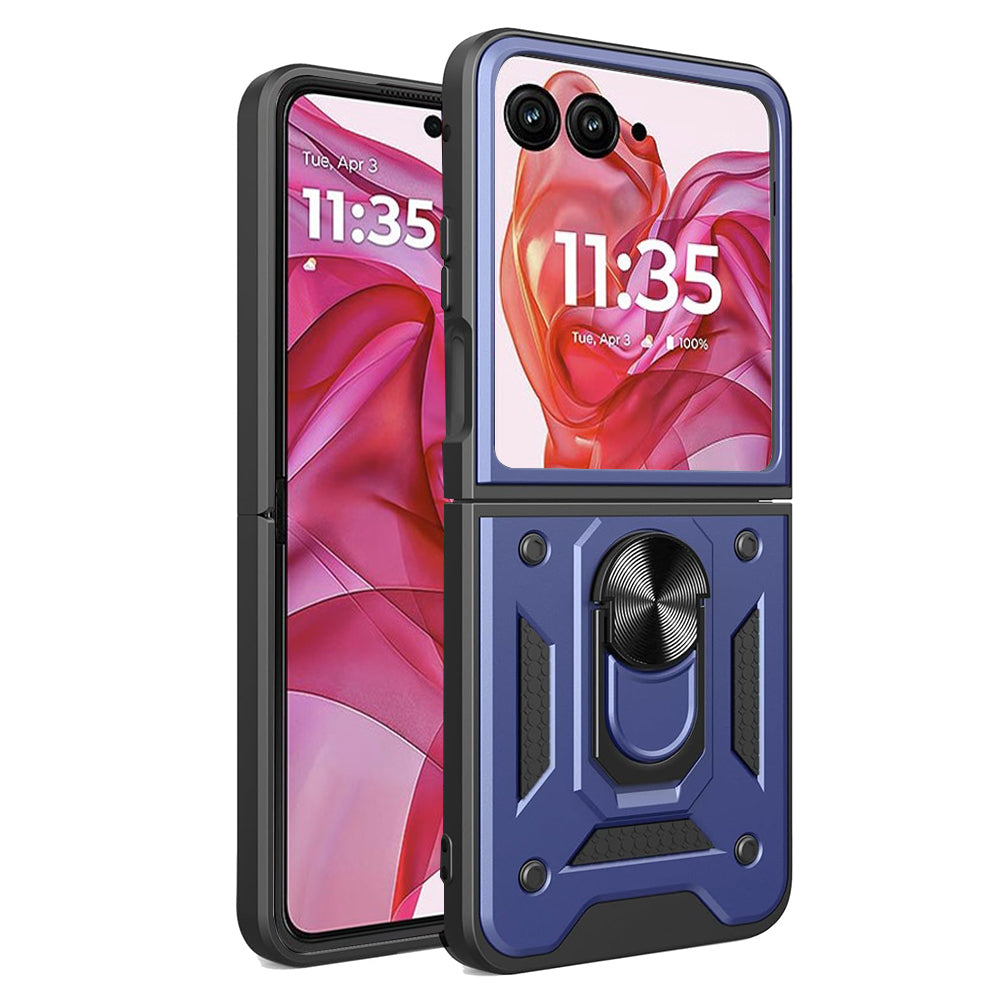 Hoes voor Motorola Razr 50 Ultra, Techsuit, CamShield, Blauw