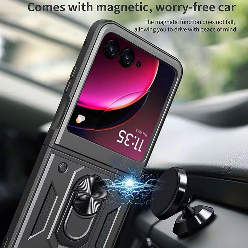 Hoes voor Motorola Razr 50 Ultra, Techsuit, CamShield, Blauw