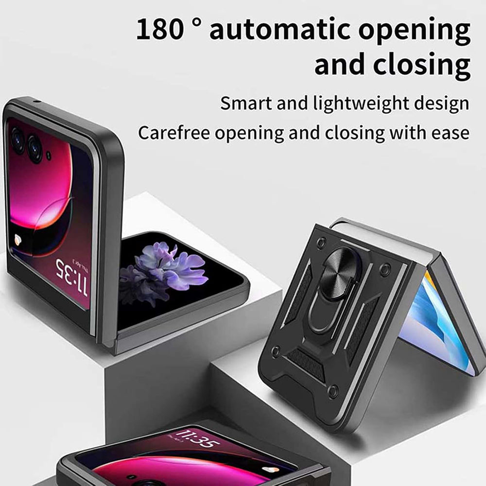 Hoes voor Motorola Razr 50 Ultra, Techsuit, CamShield, Blauw