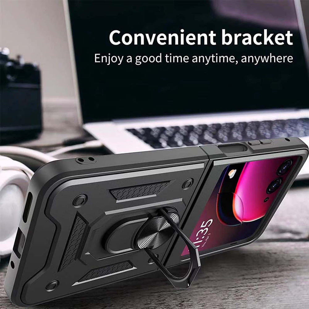 Hoes voor Motorola Razr 50 Ultra, Techsuit, CamShield, Blauw
